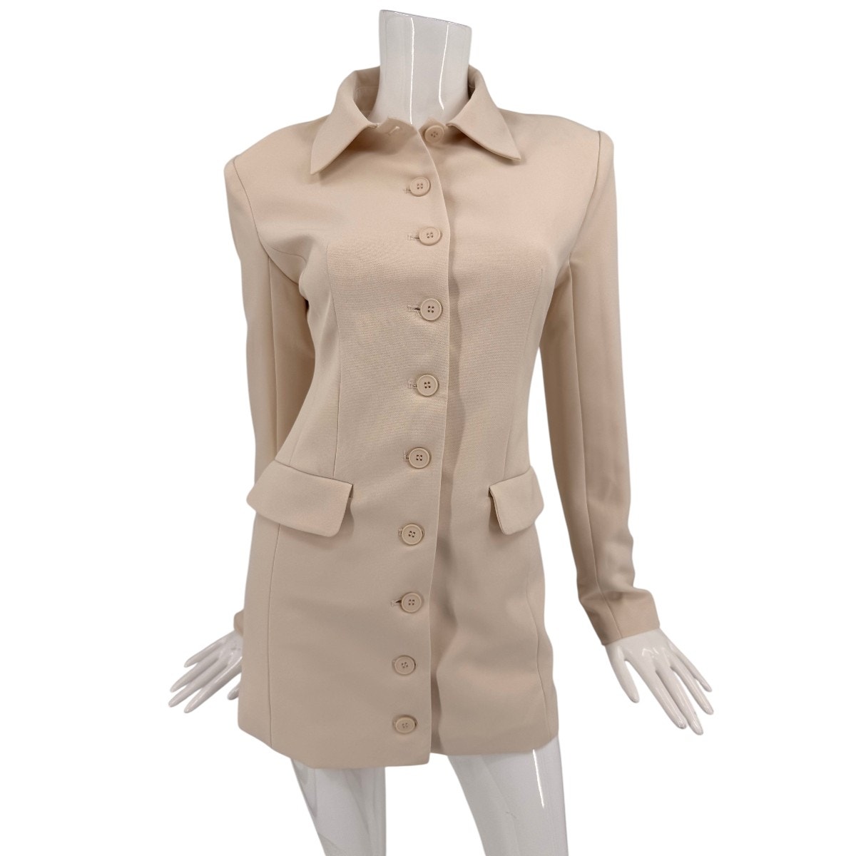 Lioness Cheri Collared Long Sleeve Blazer Mini Dress Beige Women's Size Xs — image 2 of 8